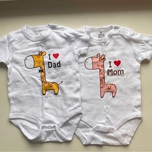 White Giraffe Print Kids One Piece Set